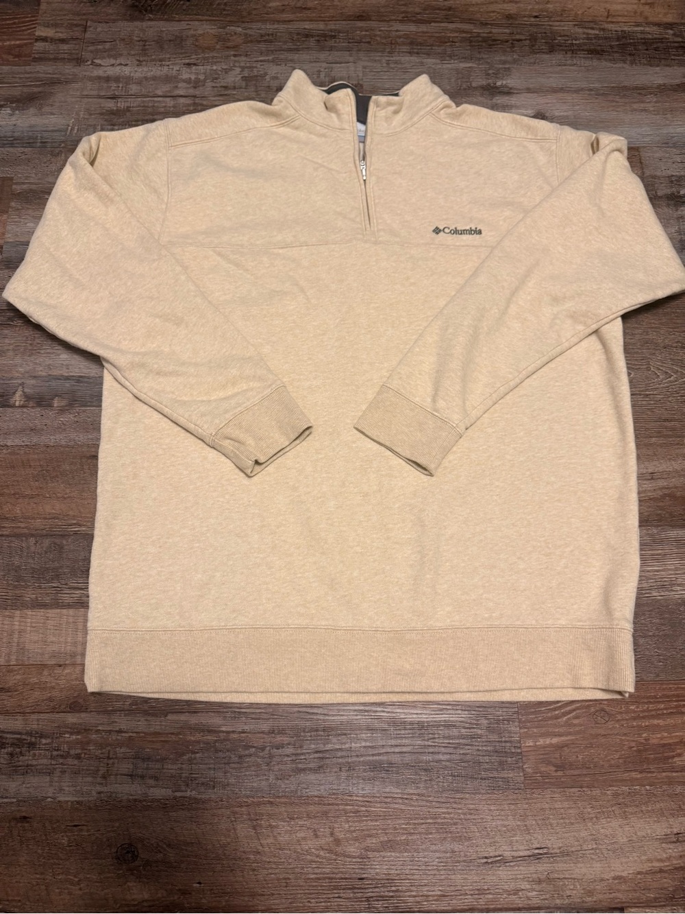 Columbia Men's Beige Quarter-Zip Pullover Sweater Size XL